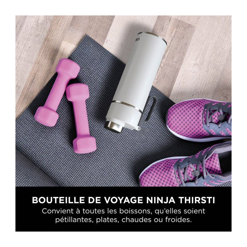 Gourde isotherme Thirsti - NINJA - Gris Foncé - 530 ml - Acier inoxyd