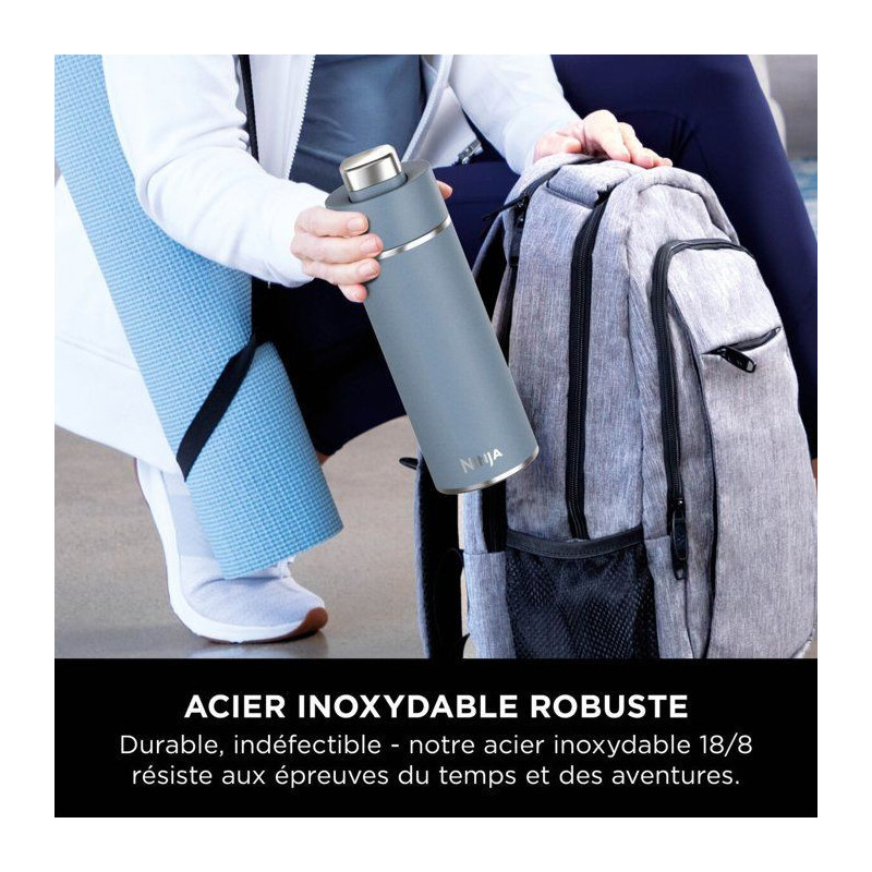 Gourde isotherme Thirsti - NINJA - Bleu Denim - 530 ml - Acier inoxyda