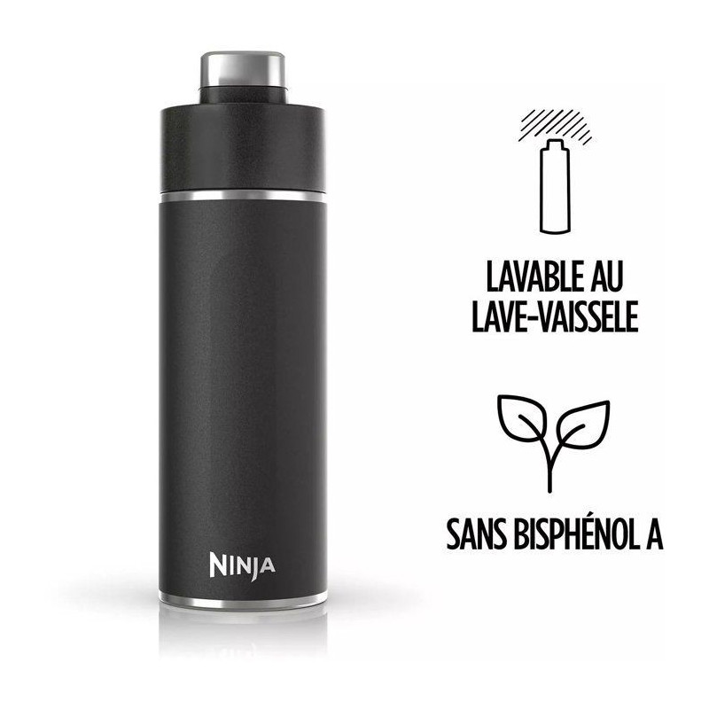 Gourde isotherme Thirsti - NINJA - Noir - 530 ml - Acier inoxydable