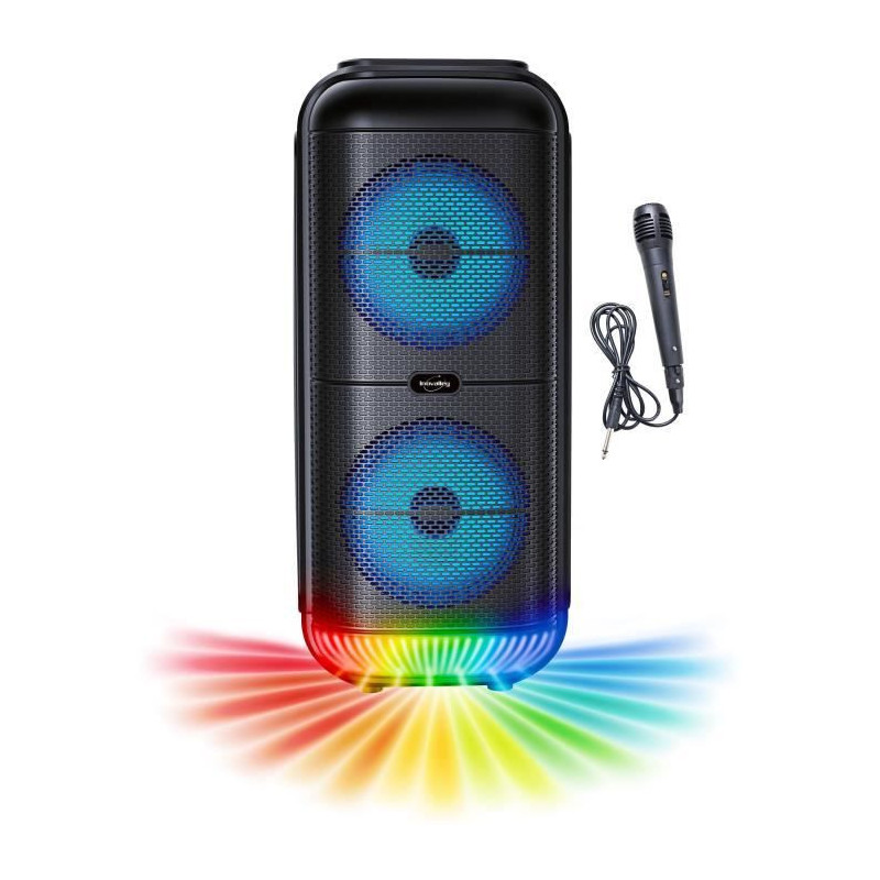 Enceinte Karaoké lumineuse - INOVALLEY - KA22-BTH - Bluetooth V5.0 -