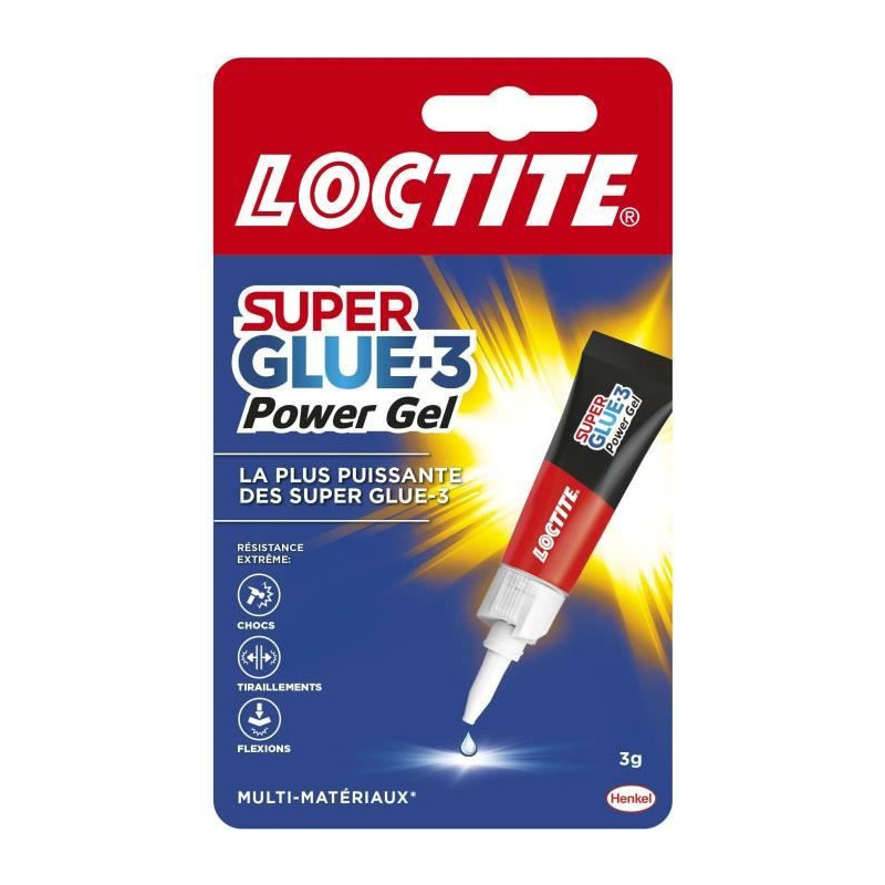 Cyanocrylate glues - LOCTITE - SUPERGLUE-3P - Power gel - Tube 3g