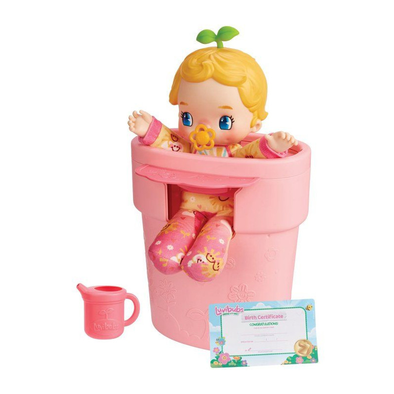 Poupée surprise - LUVIBUBS - Charlie Jaune - Bébé magique - Pot tra