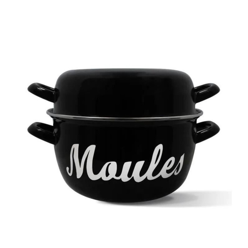 Mussel pot - MENASTYL - 3645563 - Enamelled steel - Black - 18 cm - Wi
