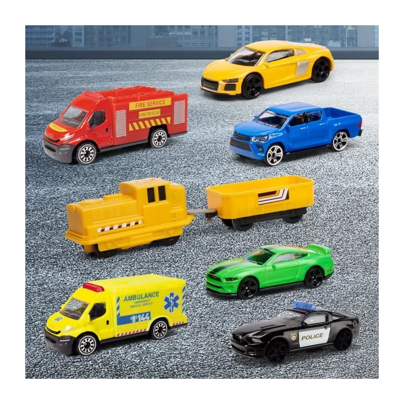 Majorette - Super city garage - 2 niveaux - Sons et lumières - 6 véh
