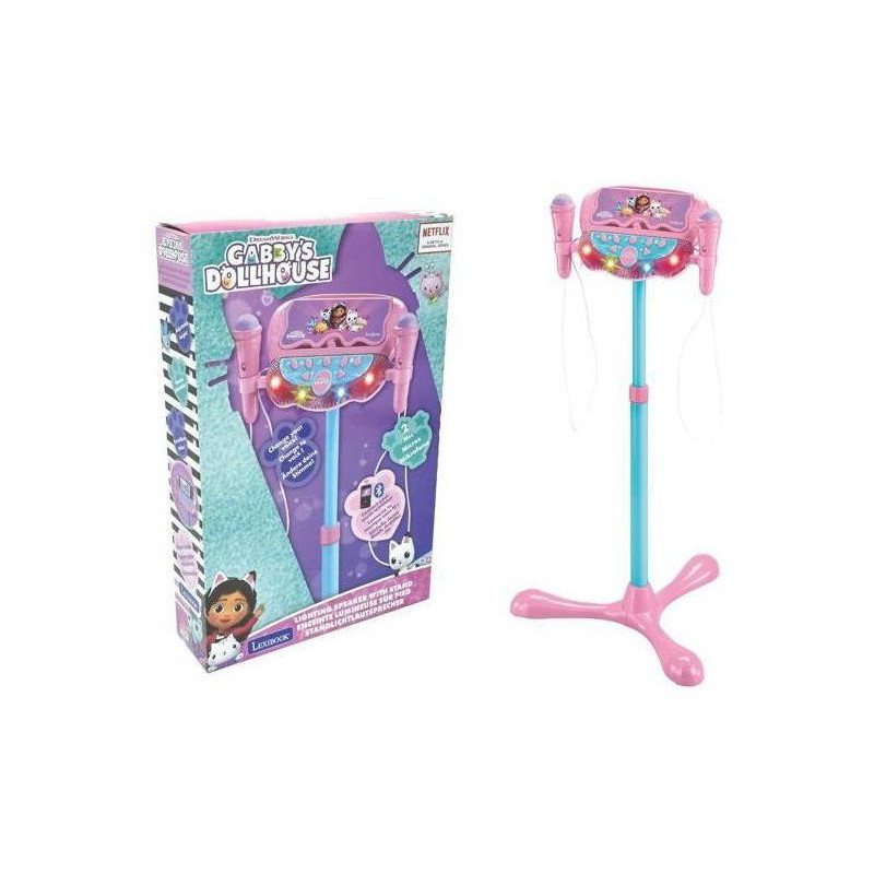 Microphone Gabby et la maison magique sur pied ajustable lumineux avec