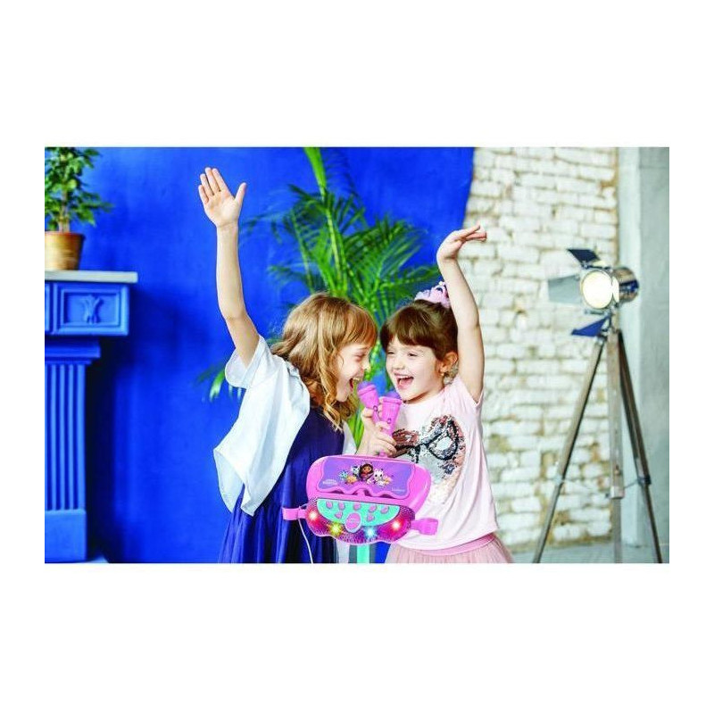 Microphone Gabby et la maison magique sur pied ajustable lumineux avec