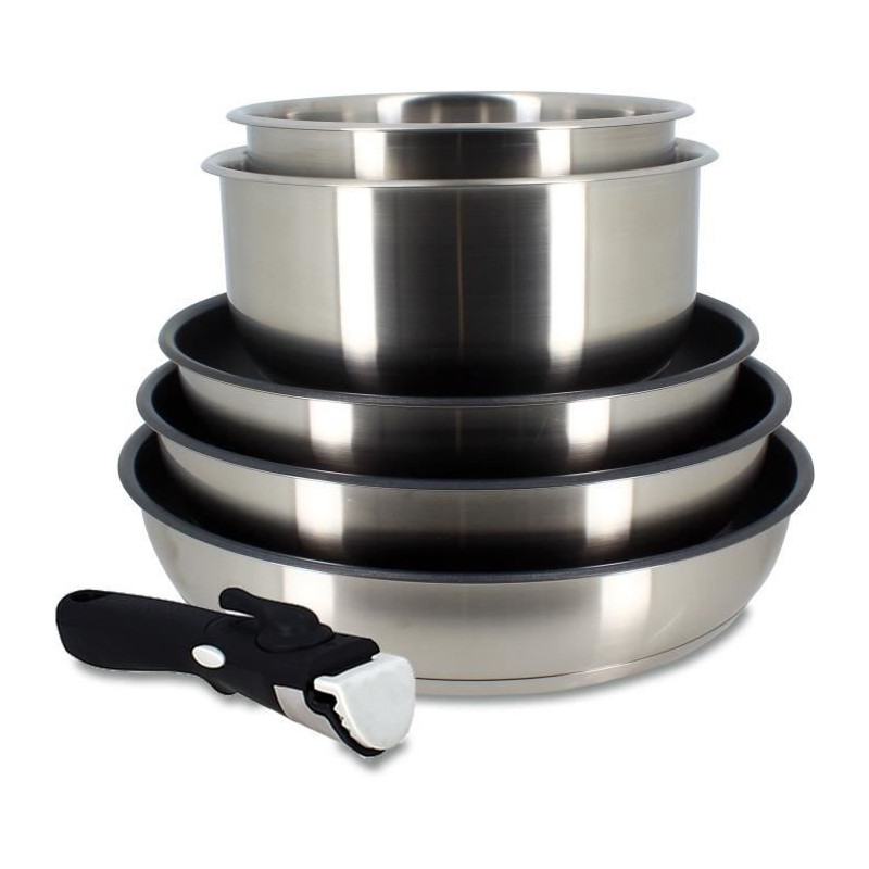 Cookware set - Induction - MENASTYL - 7930018 - Stainless steel - 6 pi