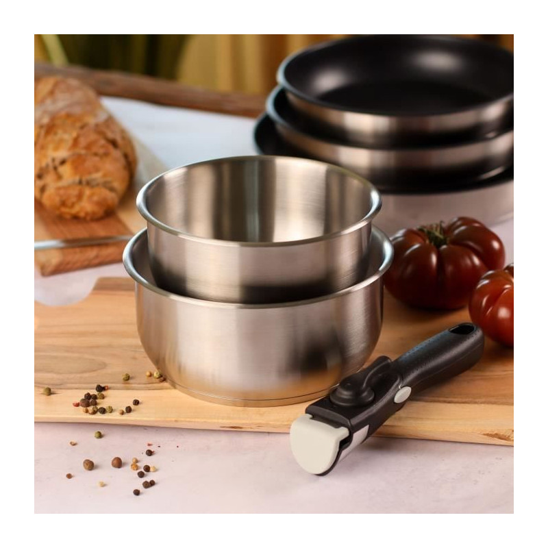 Cookware set - Induction - MENASTYL - 7930018 - Stainless steel - 6 pi