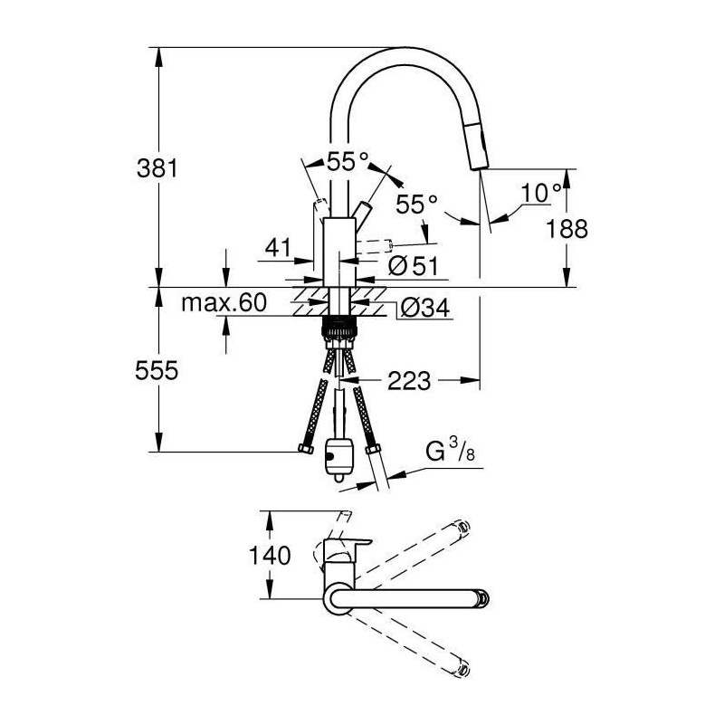 GROHE - Mitigeur monocommande Evier