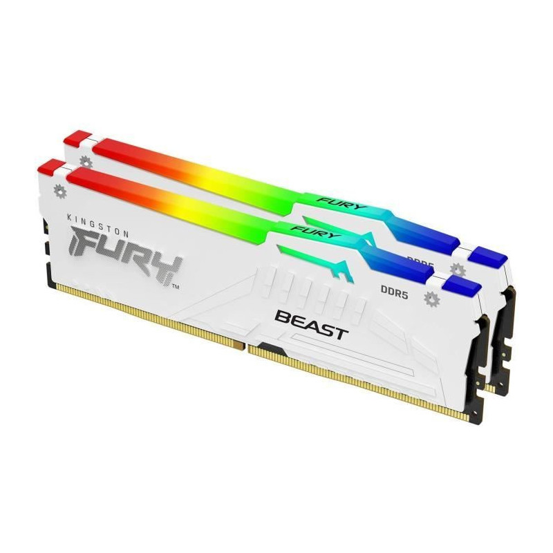 Mémoire DDR5 - KINGSTON - FURY Beast White RGB EXPO - 32 Go (2 x 16 G