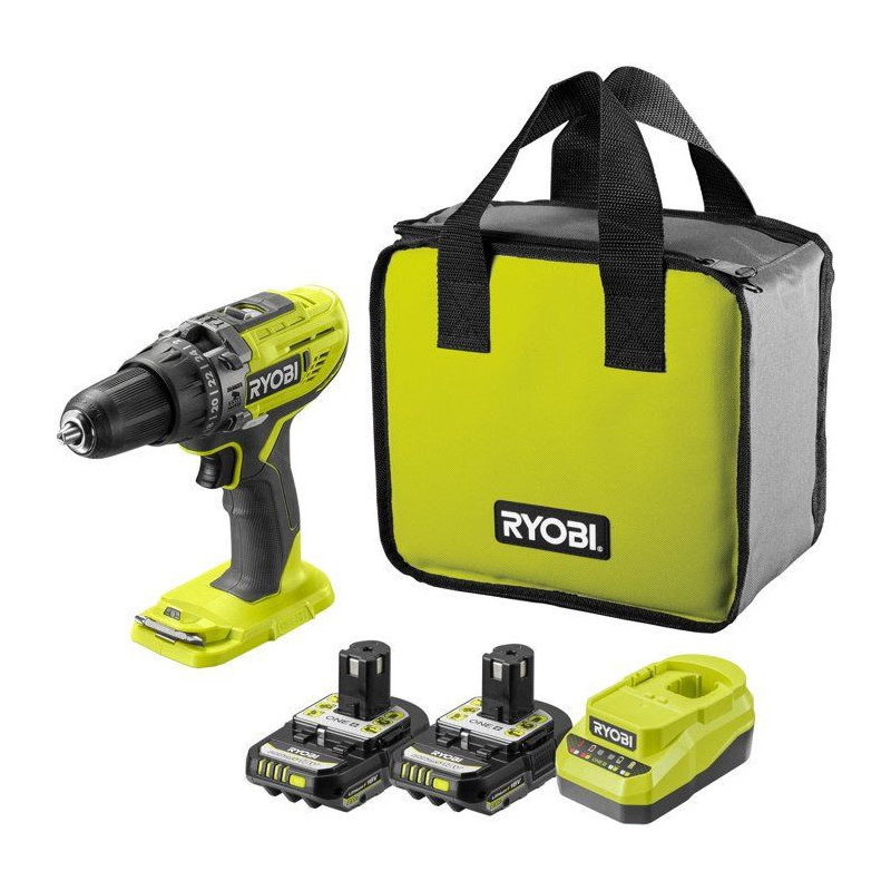 RYOBI Perceuse-visseuse à percussion 18V ONE+ 50Nm - batterie 2Ah + c