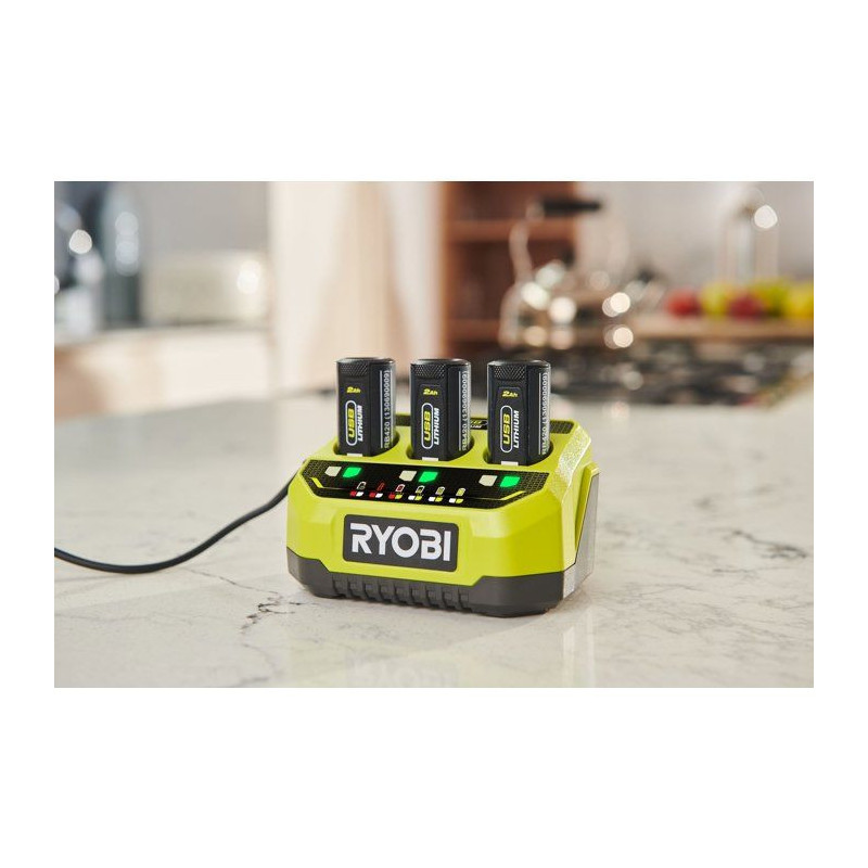 RYOBI Chargeur 3 ports USB 4V USB Lithium - sans batterie ni chargeur