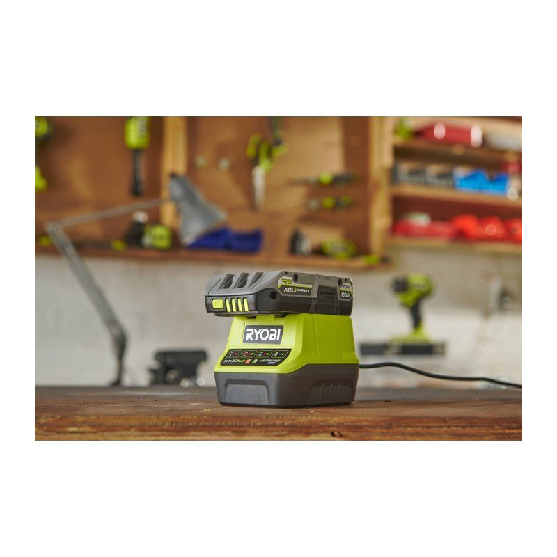 RYOBI Chargeur Lithium+ 18V ONE+ recharge batterie 2Ah en 1h - sans ba
