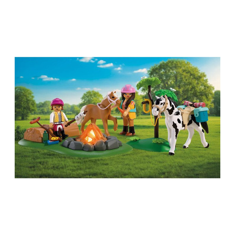 PLAYMOBIL I love horses 72132 Balade a cheval et feu de camp