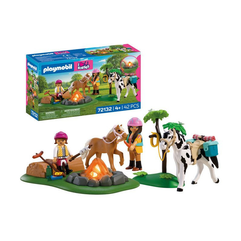 PLAYMOBIL I love horses 72132 Balade a cheval et feu de camp