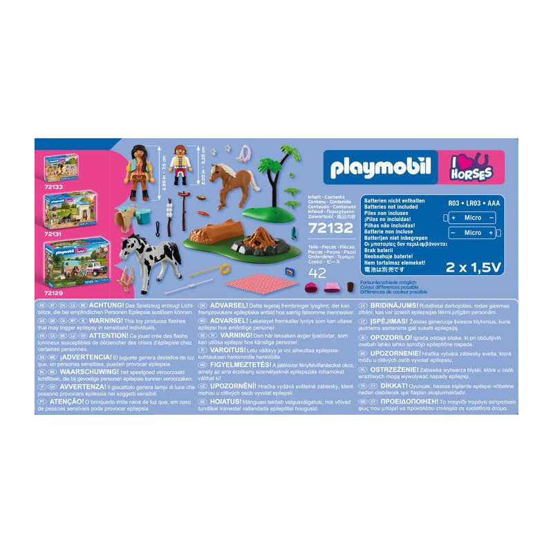 PLAYMOBIL I love horses 72132 Balade a cheval et feu de camp