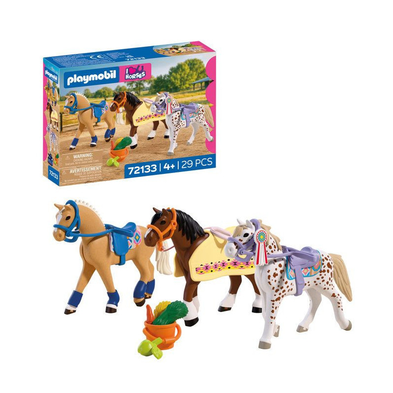 PLAYMOBIL I love horses 72133 Collection de trois chevaux