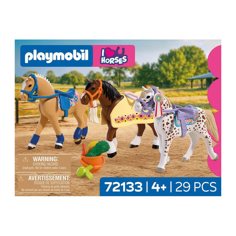 PLAYMOBIL I love horses 72133 Collection de trois chevaux