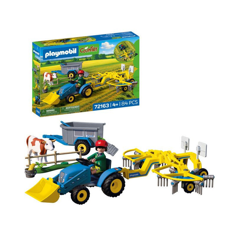PLAYMOBIL Country 72163 Petit tracteur avec andaineur a foin