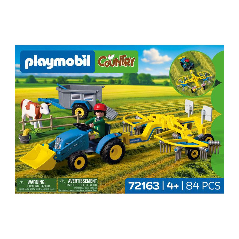 PLAYMOBIL Country 72163 Petit tracteur avec andaineur a foin