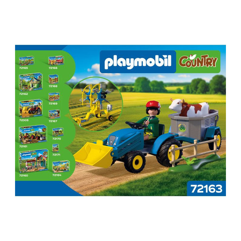 PLAYMOBIL Country 72163 Petit tracteur avec andaineur a foin