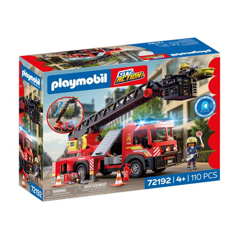 PLAYMOBIL City Action 72192 Camion de pompiers a grande échelle