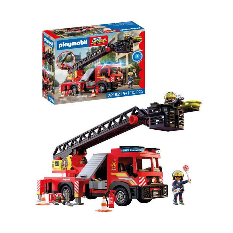 PLAYMOBIL City Action 72192 Camion de pompiers a grande échelle
