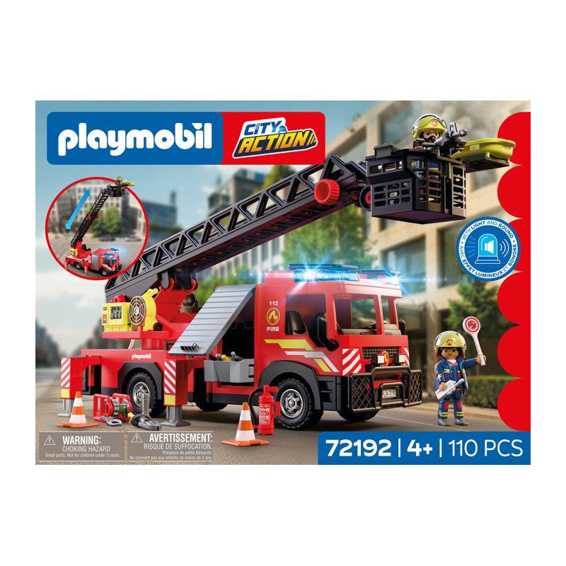 PLAYMOBIL City Action 72192 Camion de pompiers a grande échelle