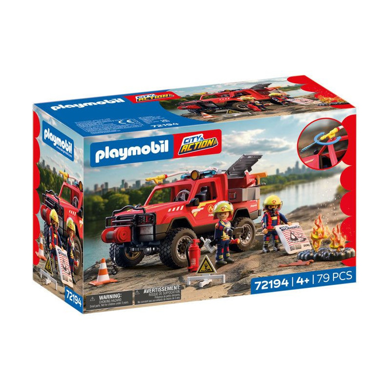 PLAYMOBIL City Action 72194 Pick-up de pompiers & 2 personnages