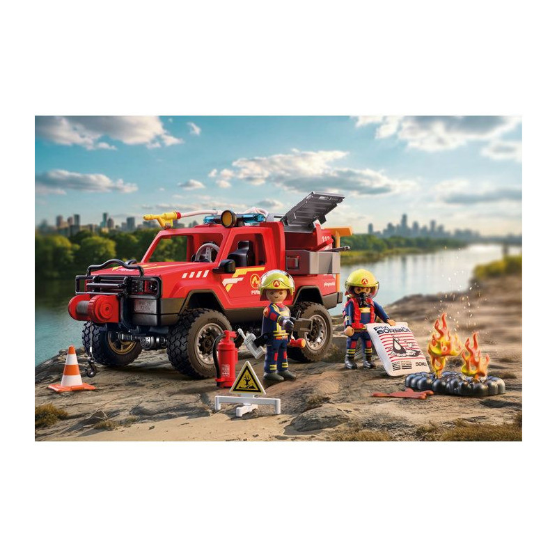 PLAYMOBIL City Action 72194 Pick-up de pompiers & 2 personnages