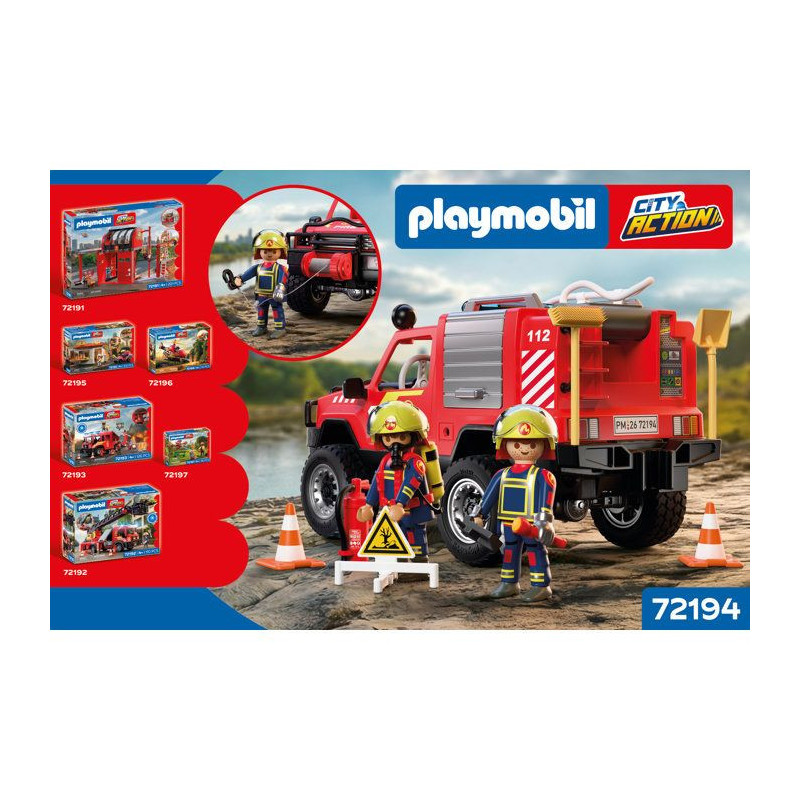 PLAYMOBIL City Action 72194 Pick-up de pompiers & 2 personnages
