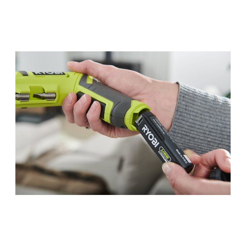 RYOBI Tournevis électrique 4V USB Lithium - batterie 2Ah + chargeur -