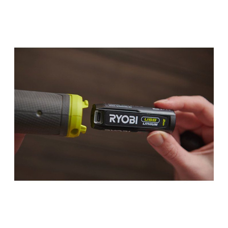 RYOBI Clé à cliquet 4V USB Lithium mécanique - batterie 2Ah + charg