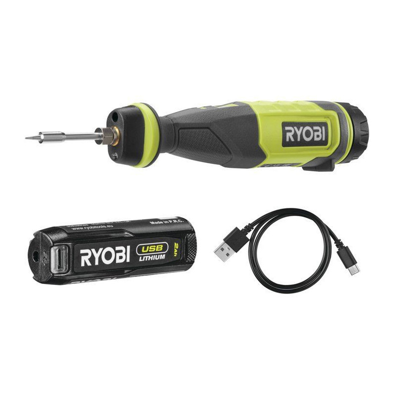 RYOBI Fer à souder 4V USB Lithium - batterie 2Ah + chargeur - RSI4-12