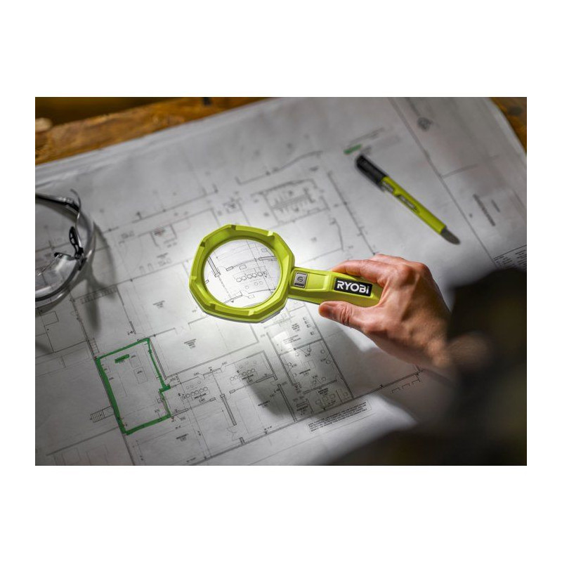 RYOBI Loupe éclairée 4V USB Lithium x3 LED - sans batterie ni charge