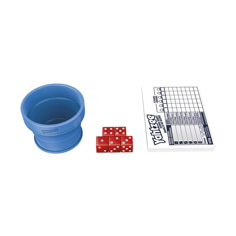 Yahtzee refresh, jeu de dés | gobelet repliable et boîtier de rangem