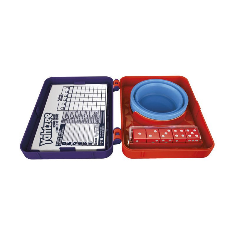 Yahtzee refresh, jeu de dés | gobelet repliable et boîtier de rangem