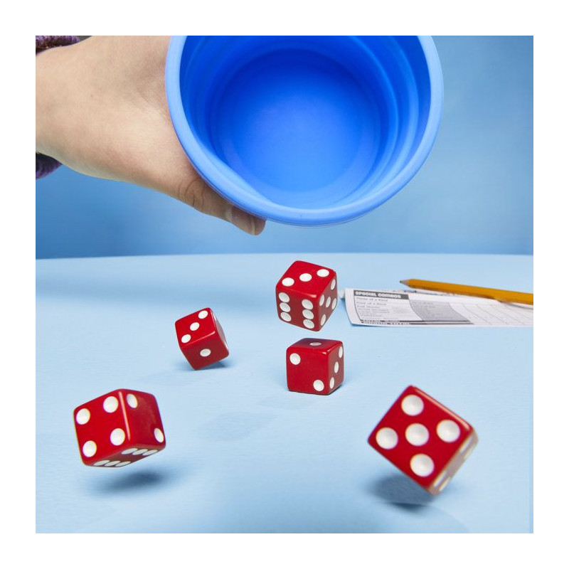 Yahtzee refresh, jeu de dés | gobelet repliable et boîtier de rangem