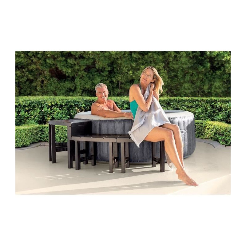 Entourage de spa 4 places rond - INTEX - Pack 2 pièces medium - Lége