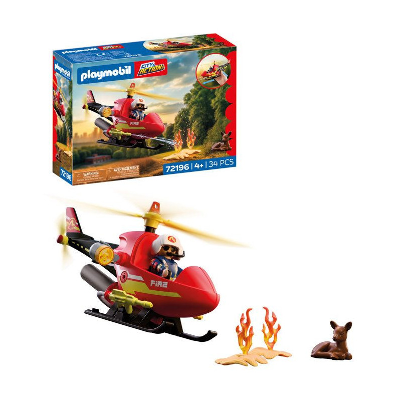 PLAYMOBIL City Action 72196 Hélicoptere de pompiers