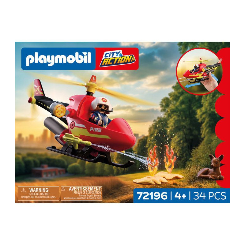 PLAYMOBIL City Action 72196 Hélicoptere de pompiers