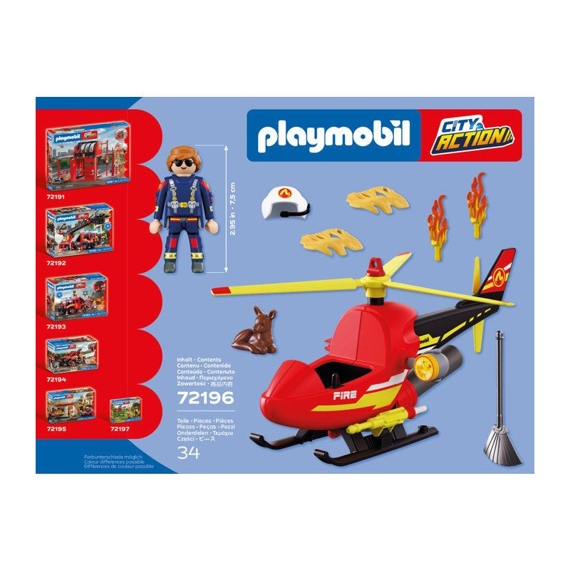 PLAYMOBIL City Action 72196 Hélicoptere de pompiers