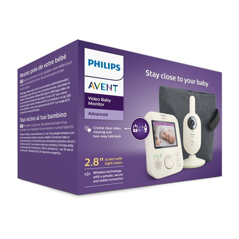 Écoute-bébé vidéo - PHILIPS - SCD882/26 - écran 2,8 pouces - visi