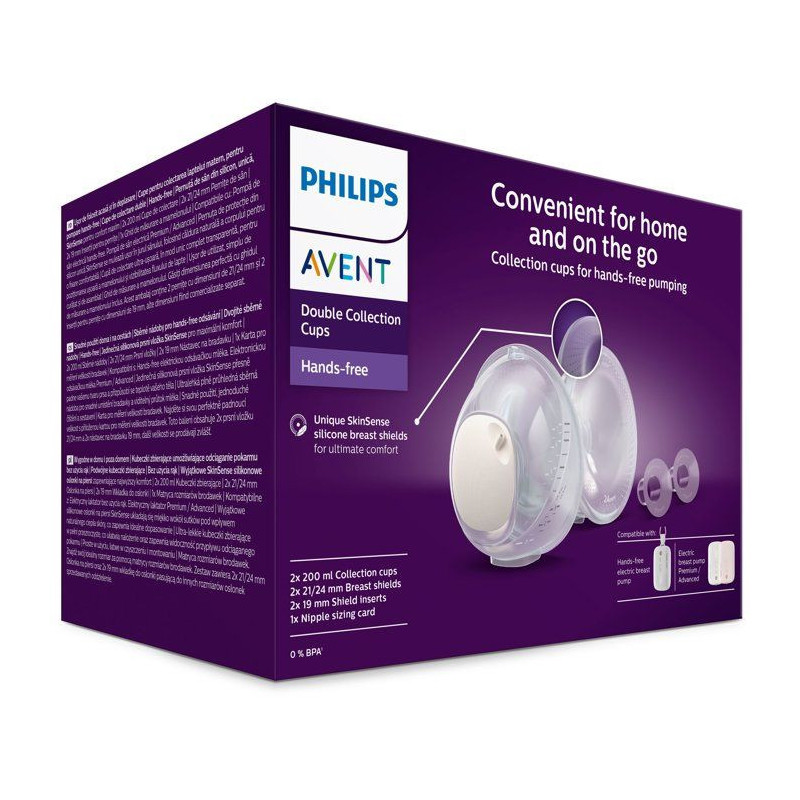 Kit double récipient collecteur mains libres - PHILIPS - téterelles