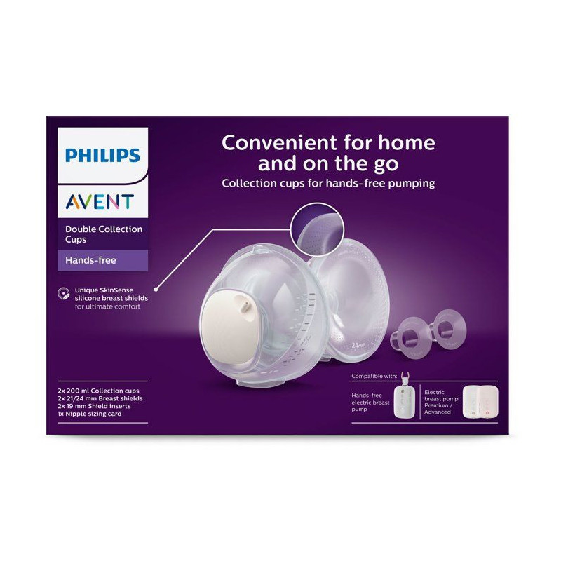 Kit double récipient collecteur mains libres - PHILIPS - téterelles