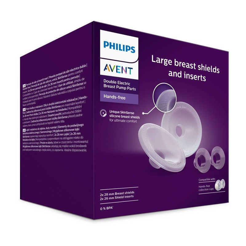 Téterelles et inserts pour tire-lait - AVENT - 28 mm et 26 mm - silic