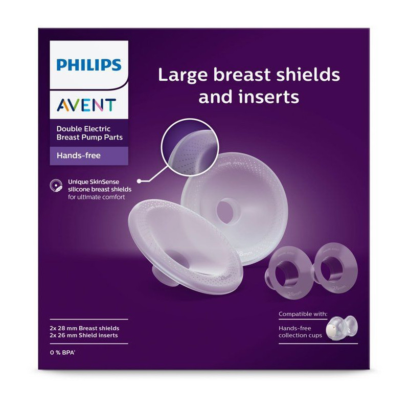 Téterelles et inserts pour tire-lait - AVENT - 28 mm et 26 mm - silic