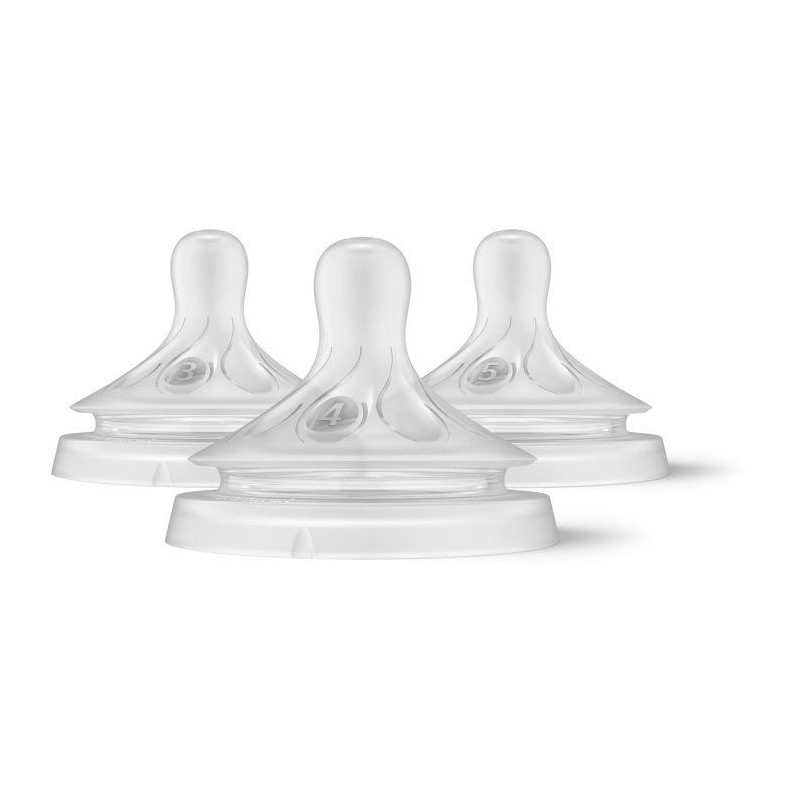 Lot de tétines - PHILIPS AVENT - SCY960/03 - débits 3, 4 et 5 - sili