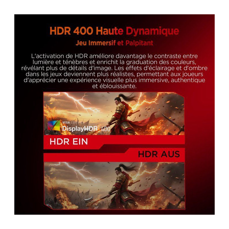Ecran PC Gamer - HKC - 27 - QHD - 320Hz - Dalle Fast IPS - 1ms - G27H4