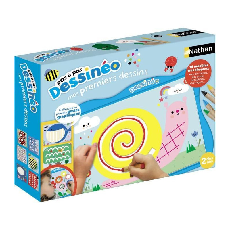 Jeu de loisirs créatifs - NATHAN - Dessinéo premiers dessins - 16 mo